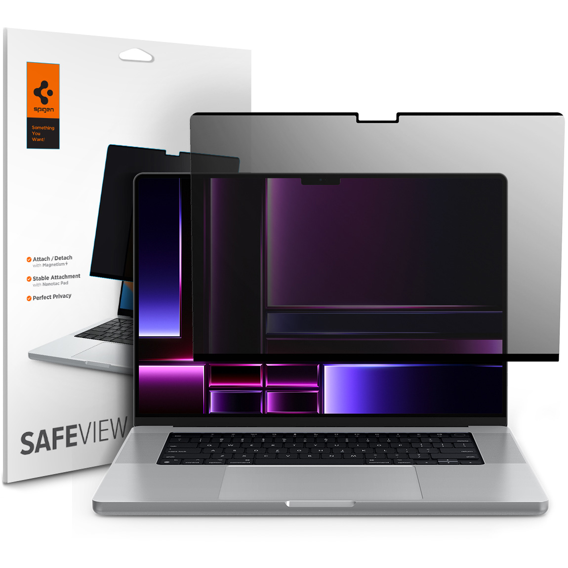 Folia prywatyzująca Spigen SafeView Privacy Filter do MacBook Pro 16 2024-2021